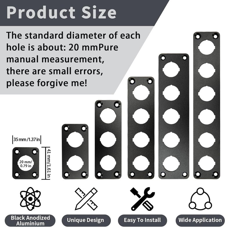 SDAQGE Switch Panel, Round 12 Volt Marine Switch Panel Aluminum Waterproof Rocker Switch Panel for Car Truck Marine Boat Rv Vehicle (1 Way) - Image 5